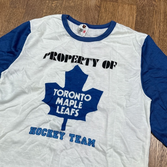 Vintage 70s Toronto Maple Leafs York Originals Property Baseball T Shirt Mens M - Picture 2 of 8